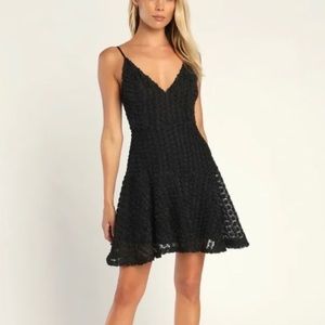 Lulu’s Black Rose Detailed Mini Dress Size: S